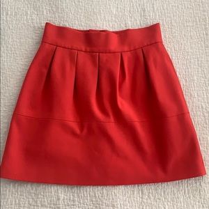 Zara Basic red pleated mini skirt